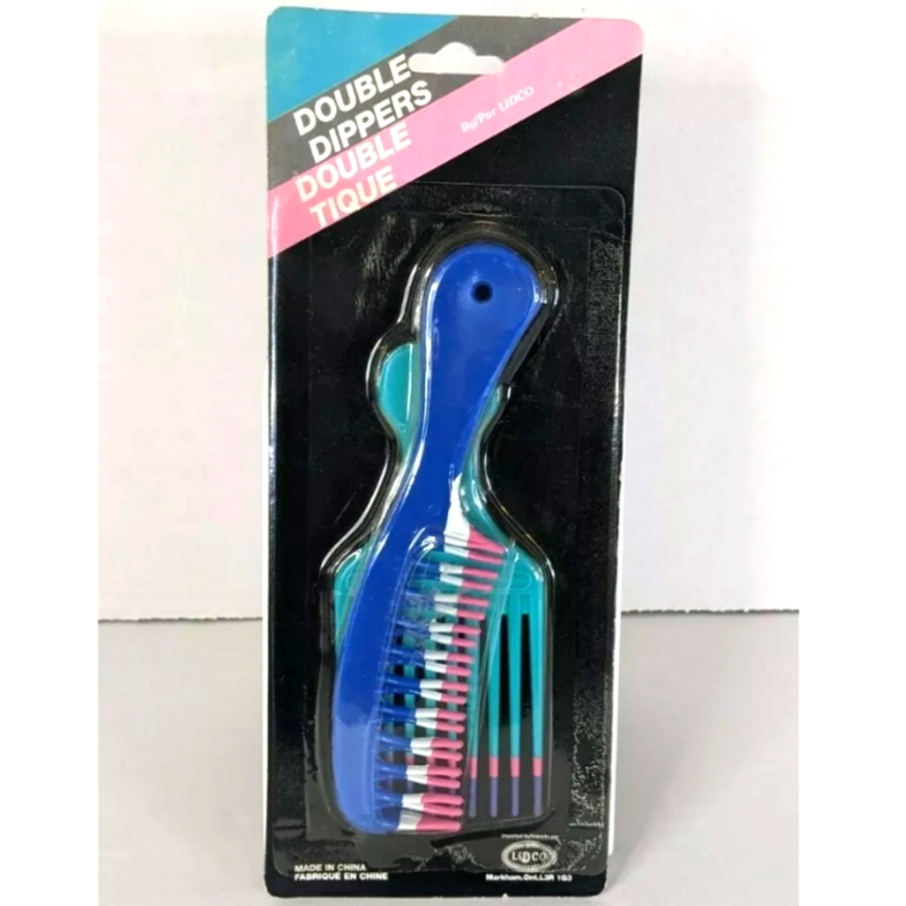 Retro Goody Style Combs, New Old Stock Lidco Brand Double Dippers Combs.